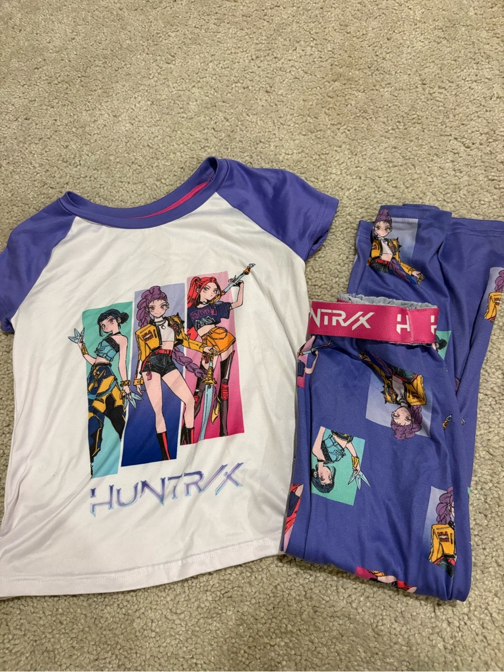 Girls' Purple HUNTRX K-POP Demon Hunters Pajama Set